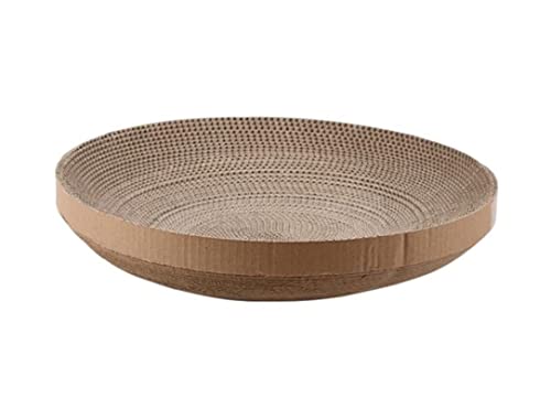 Kratzbrett Katze Cat Scratcher Cardboard Oval Corrugated Scratch Pad Cat Scratching Lounge Bed Durable Board Cat Scratcher Bowl Kratzpappe Für Katzen(Brown) von REIFOR