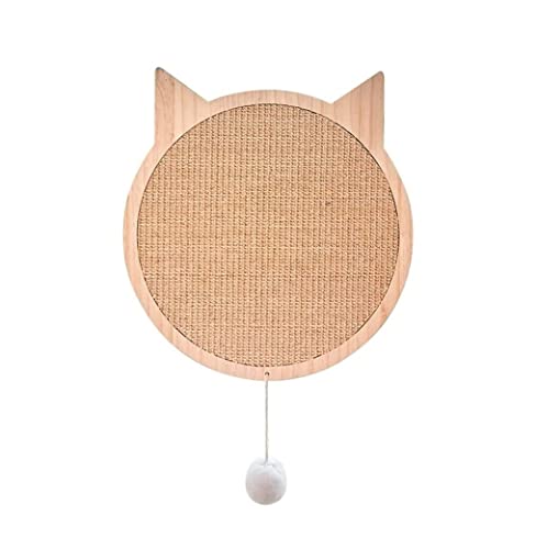 Kratzbrett Katze Katzenkratzbrett Wandmontiertes Kratzbrett Holz Katzenkratzpolster Katzenform Katzenkratzer Mit Sisalauflage Und Saugnapf Kratzpappe Für Katzen(29 * 32cm) von REIFOR