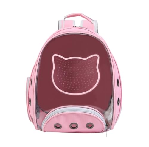 REIFOR Transportbox Hund Haustier-Rucksack, Heimtierbedarf, Haustier-Tragetasche, Katzen-Tragetasche, Transparenter Rucksack, Hundetasche Katzentasche Transporttasche Katze(Pink) von REIFOR