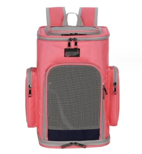 REIFOR Transportbox Hund Haustier-Rucksack, Katzentasche, Haustier-Outdoor-Tragetasche, Doppelte Umhängetasche, Faltbare Reisetasche, Kleine Hundekatzen Katzentasche Transporttasche Katze(Pink) von REIFOR