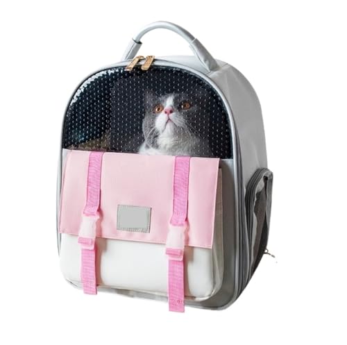 REIFOR Transportbox Hund Haustier-Rucksack, Reise-Haustiertasche, Haustierbedarf, Haustier-Tragetasche Für Spaziergänge Im Freien Katzentasche Transporttasche Katze(Pink) von REIFOR