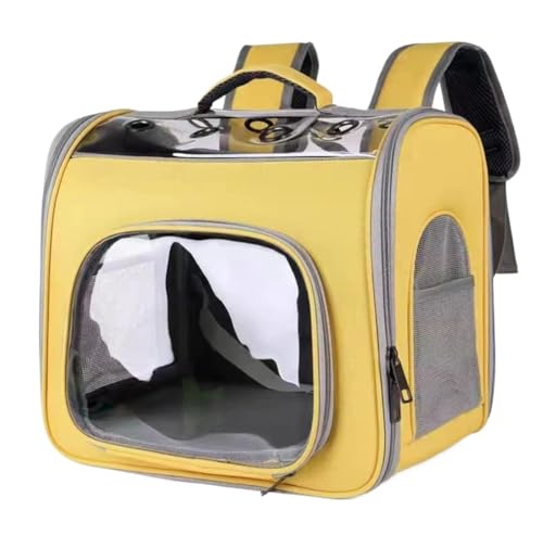 REIFOR Transportbox Hund Hundetasche, Haustier-Rucksack, Hunderucksack, Katzen-Tragetasche, Tragbare Outdoor-Reise-Haustier-Tragetasche Katzentasche Transporttasche Katze(Yellow) von REIFOR