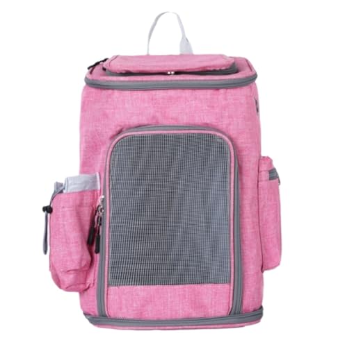 REIFOR Transportbox Hund Reise Haustier Rucksack Outdoor Tragen Katze Tasche Rucksack Träger Für Katzen Hunde Haustiere Kaninchen Katzentasche Transporttasche Katze(Pink,26 * 28 * 38cm) von REIFOR