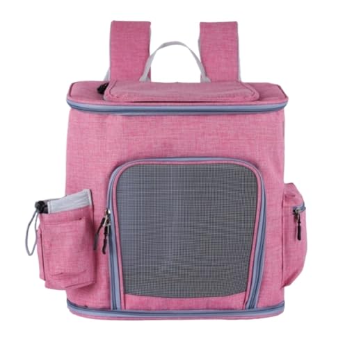 REIFOR Transportbox Hund Reise Haustier Rucksack Outdoor Tragen Katze Tasche Rucksack Träger Für Katzen Hunde Haustiere Kaninchen Katzentasche Transporttasche Katze(Pink,35 * 28 * 40cm) von REIFOR