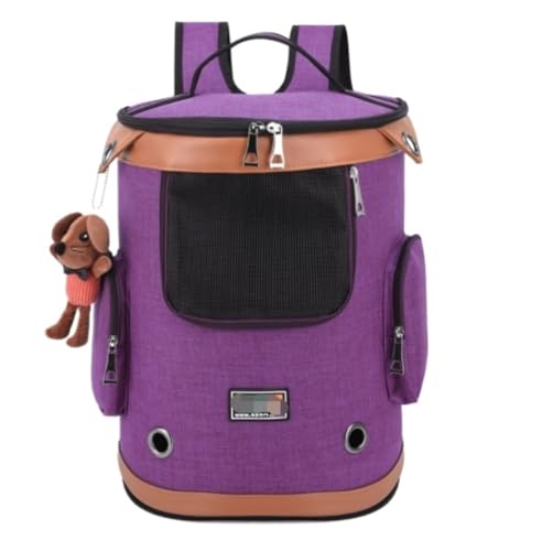 Transportbox Hund Faltbarer Haustier-Rucksack, Hunde-Rucksack, Welpen-Rucksack, Für Reisen Und Wandern Katzentasche Transporttasche Katze(Purple) von REIFOR