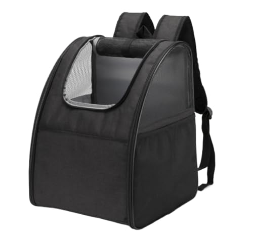 Transportbox Hund Haustiertrage-Rucksack, Katzen-Reisetasche, Leichte Haustiertrage Für Hunde, Katzen, Reisen, Wandern Katzentasche Transporttasche Katze(Black) von REIFOR