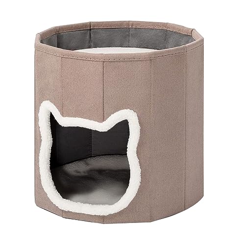 Faltbares Katzenbett Höhle Katzenhaus mit waschbaren Kissen Katzenbett für Katzenzelt Weich und Warm Indoor Katzenhaus von REITINGE
