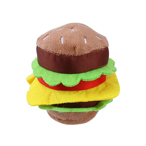 REITINGE Pet Dog Chew Toy For Small Dogs Plush Hamburger Toy Dogs Soft Tething Toy Toy Puppy Gift von REITINGE