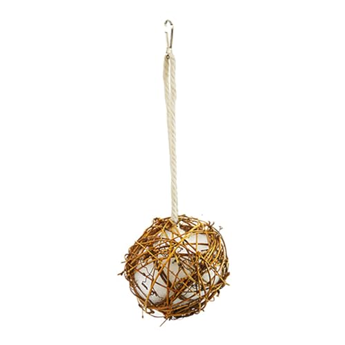 REITINGE Wild Bird Entertainment Rattan-Ball, Spielzeug, Vogel zum Aufhängen, Schleifspielzeug, natürlicher Käfig, Kaustangen, Spielzeugball für Lovebirds von REITINGE