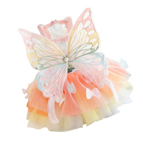 Regenbogen-Kostüm für Mädchen, Hund, Strand, bunt, Schmetterling, für Welpen, Hunde und Katzen, Schmetterlingskleid von REITINGE