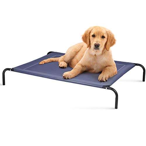 RELAX4LIFE Erhöhtes Hundebett aus Eisen, Hundeliege für Garten und Indoor, Haustier Liegeplatz, Hundesofa Schlafplatz, Haustierbett für Hunde und Katze, belastbar bis 40 kg (130 x 90 x 20 cm) von RELAX4LIFE