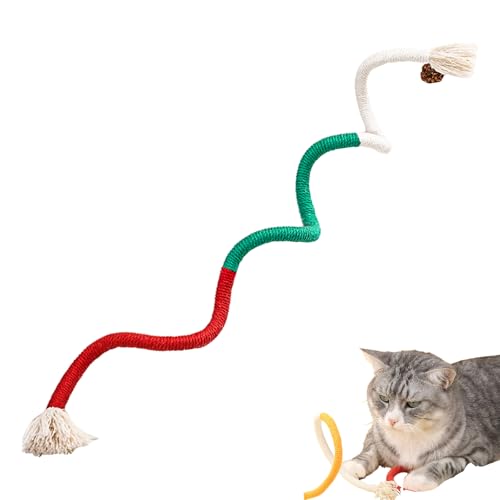 RELONGGI Katzenseilspielzeug, 70 cm, interaktives Katzenminze-Spielzeug, Katzen-Kauseil mit Silvervine Obst, Katzen-Baumwollseil, Zahnreinigung, Zahnspielzeug für Katzen und Kätzchen, Rot von RELONGGI