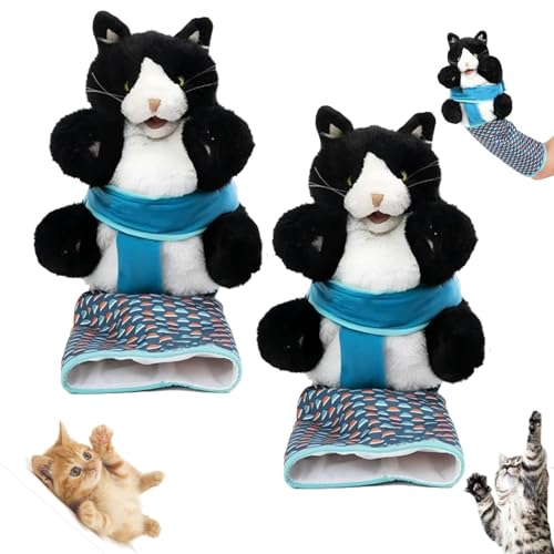 Antarcking Wrestler, Katzenpuppe Wrestler, Wrestlerpuppe für Katzen, Katzenhandpuppe Wrestling, interaktive Handpuppe mit robuster Polsterung für sicheres Spielen, Katzenwrestlingpuppe (2 PCS) von RENQIDD