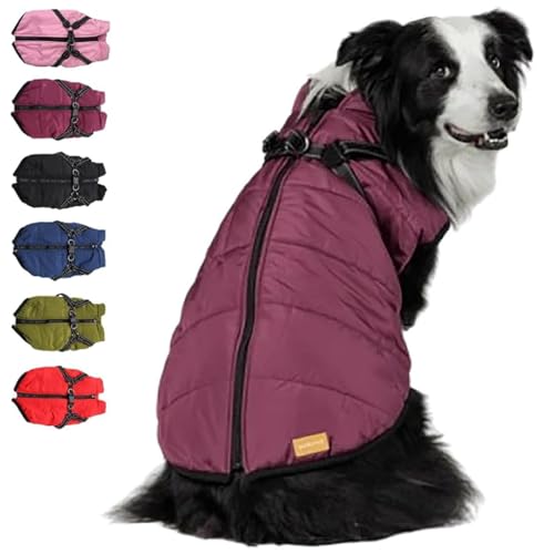 Furry King Hundewintermantel, Furry King Hundejacke, Pelzjacke für Hunde, Furryking Hundemantel, Haustier-Outdoorjacke, wasserdichte, Winddichte Hundeschneejacke mit Reißverschluss (Purple,2XL) von RENQIDD