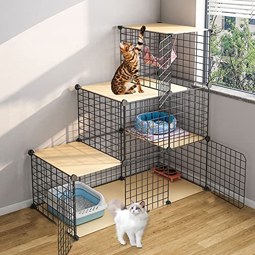 Laufstall für Katzen – Frettchenkäfig, Katzengehege, Aufbewahrung aus Metalldrahtgittern, Regale mit Lagerbehältern, modulares Bücherregal, Schrank, ideal für Zuhause, Wohnzimmer, von RENQIDIAN