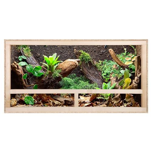 REPITERRA Terrarium Holzterrarium mit Seitenbelüftung aus OSB Platten mit Frontscheibe 80 x 50 x 50 cm von REPITERRA