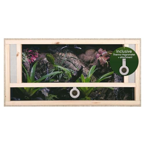 REPITERRA Terrarium für Reptilien & Amphibien, Holzterrarium mit Frontbelüftung 100x40x40cm von REPITERRA