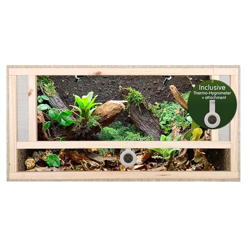 REPITERRA Terrarium für Reptilien und Amphibien, Holzterrarium mit Frontbelüftung 80x50x50cm von REPITERRA