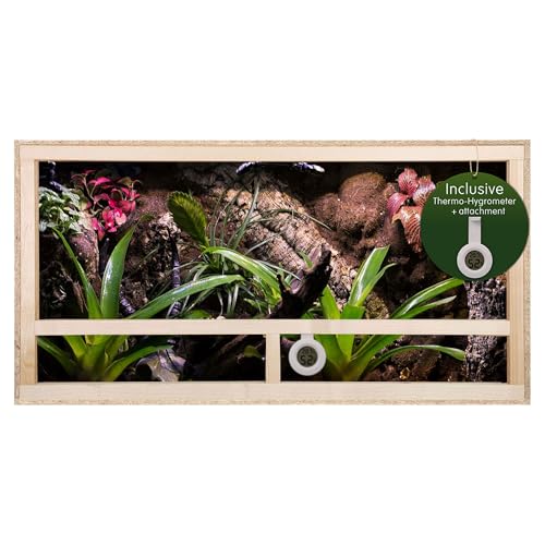 REPITERRA Terrarium für Reptilien & Amphibien, Holzterrarium mit Seitenbelüftung 100x50x50 cm von REPITERRA