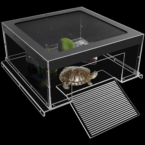 Schildkröten-Plattform und Dock – Acryl-Schildkrötenrampe für 122,4 l / 2,5 l / 30,5 l Aquarien – rutschfeste Oberfläche und leicht zu kletterndes Design – passend für Schildkrötenbecken unter 48,3 cm von REPTITRIP