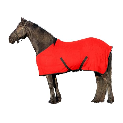 RESISTANCE Langanhaltender und Warmer, weicher Fleece-Farbkühler für Pferde, 198,1 cm, Rot von RESISTANCE