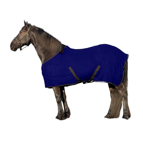 RESISTANCE Langlebiger und warmer weicher Fleece-Farbkühler führmaschinendecke für Pferde (182,9 cm, Marineblau) von RESISTANCE