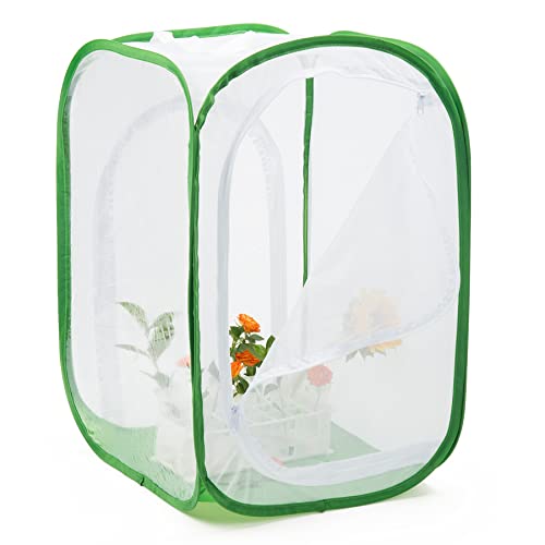 Zweitüriger Monarch-Schmetterlings-Käfig, Insektennetz, Raupengehege, Terrarium, Pop-up (39,7 x 49,7 x 61 cm) von RESTCLOUD