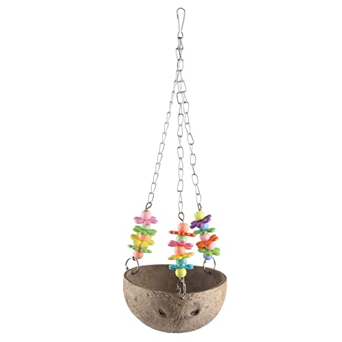 Papagei Swing Toy | Kokosnussschalenkauspielzeug für Vögel | Hanges Käfigspielzeug für Papageien/Kakadouse/Conures | Stabiler Metallrahmen, sicher und sicher Papagei Swing Toy | Kokosnussschalenkauspielzeug für Vögel | Hanges Käfigspielzeug für Papageien/Kakadouse/Conures | Stabiler Metallrahmen, sicher und sicher von REXVTNS