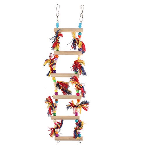 Papageienkauspielzeug | Buntes Hängenleiterstand für kleine und mittlere Vögel | Holzvogelspielzeug für Spiel/Kauen/Gehirnentwicklung | 10 x 50 cm Papageienkauspielzeug | Buntes Hängenleiterstand für kleine und mittlere Vögel | Holzvogelspielzeug für Spiel/Kauen/Gehirnentwicklung | 10 x 50 cm von REXVTNS
