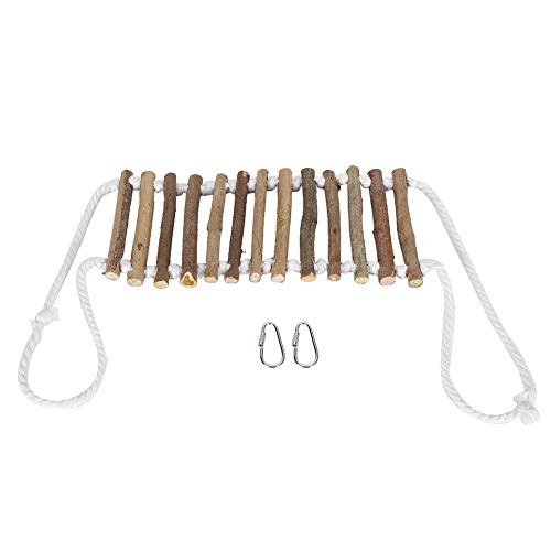 Papageienpraxis -Protokollbrücke | Flexible Swing Bridge Leiter für Vögel/Hamster/kleine Tiere | Bio -Holzbissen -Training Spielzeug | 2 Haken für einfache Käfigverbindung Papageienpraxis -Protokollbrücke | Flexible Swing Bridge Leiter für Vögel/Hamster/kleine Tiere | Bio -Holzbissen -Training Spielzeug | 2 Haken für einfache Käfigverbindung von REXVTNS