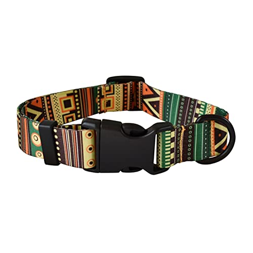 National Style Nylon Bedrucktes Hundehalsband Leine Verstellbarer Welpe Kleines Halsband Haustierhalsbänder for Hunde Haustier (Color : Dog Collar, Size : XL) von REYNEM