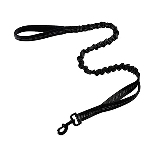 Taktische Hundeleine Bungee Hundetrainingsleine Militärische Hundeleine Mit 2 Gepolsterten Kontrollgriffen for Mittelgroße Hunde Heimtierbedarf (Color : Black, Size : L (100-150) cm) von REYNEM