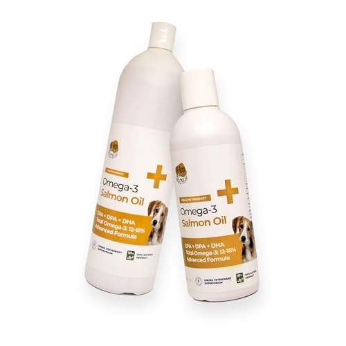 RF-Deer - Norwegisches Lachsöl für Hund, Katze, Pferd 250 ml - 1 Stück - Fischöl Omega-3 Gesundheit für Fell, Gelenke, Verdauung - 2in1 Pumpe Dunkle Flasche gegen Oxidation Flip Top Ergänzen für Hunde von RF - Deer