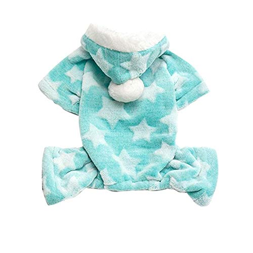 RFDFG Dick Bedruckte Star Pet Coat Kleidung Weiche Chihuahua Fleecejacke Winter Warme kleine Hundekleidung Kapuze Vierbeiner, 02, S. von RFDFG