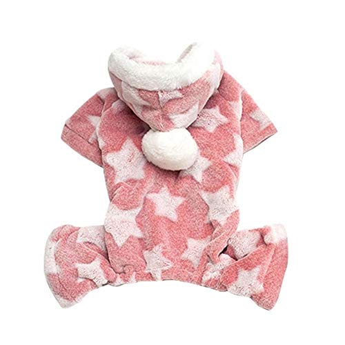 RFDFG Dick Bedruckte Star Pet Coat Kleidung Weiche Chihuahua Fleecejacke Winter Warme kleine Hundekleidung Kapuze Vierbeiner, 03, M. von RFDFG