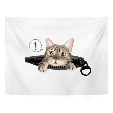 RFDFG Kreative Cartoon Haustier Katze Hund gedruckt Tapisserie Hippie Einfache Wandbehang Tagesdecke Home Schlafzimmer Wohnheim Dekor Anpassen Wandteppiche, GT161,130x150cm von RFDFG