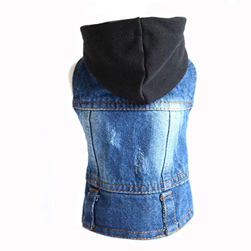 RFDFG XS-2XL Denim Hundekleidung Cowboy Haustier Hundemantel Welpenbekleidung für kleine Hunde Jeans Jacke Hundeweste Mantel Welpen Outfits Katzenkleidung, E, XXL von RFDFG