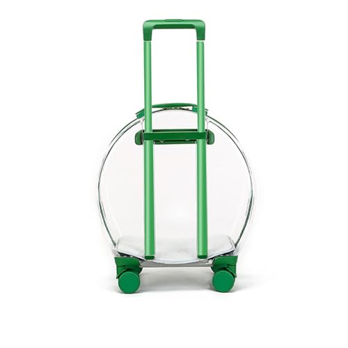 RFEGJVII Haustier-Trolley-Koffer, transparent, tragbar, Reisetaschen mit Rad, Teleskopstange, Hundebedarf, Tragetasche für Outdoor-Aktivitäten, Koffer für Welpen, Hunde, Spaziergänge, Orange von RFEGJVII