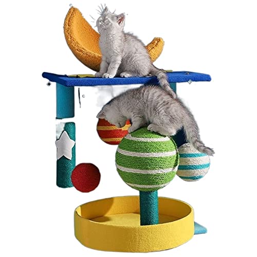 Katzenbäume Katzenklettergerüst Katzenregal Keilrahmen Kleiner Baum A Sisal Kratzbrett Pfosten Kätzchen Spielzeug Zubehör (Größe : Azul) () von RFYDYQHHTH