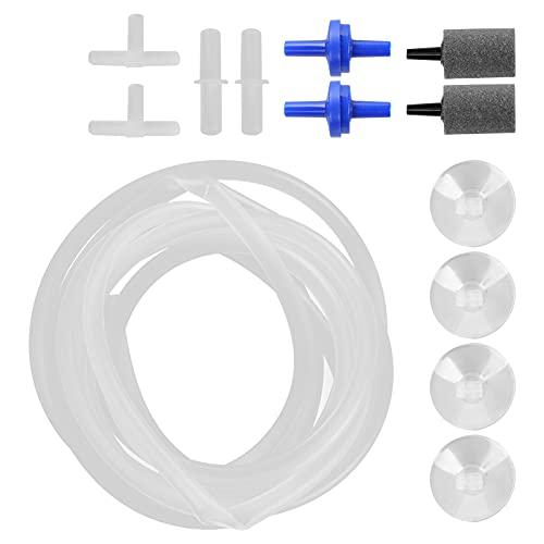 RGBGW Aquarium-Sauerstoffrohr-Rückschlagventil, Aquarium-Blasenstein-Set, Aquarium-Zubehör für Aquarium-Luft-Aquarium-Produkte (Combined F2 Meter Long Oxygen Tube) von RGBGW