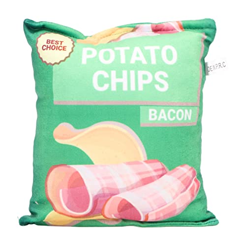 RGBGW Kartoffelchips-Plüsch-Hundespielzeug, eingebautes Rasselpapier, bissfest, quietschende Snacktasche, Hundespielzeug für Welpen (Lamb Roll Green) von RGBGW