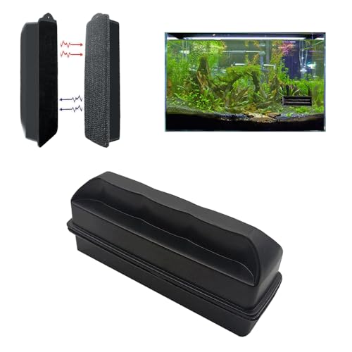 RHQFDM Aquarium Glas Starke Magnetbürste Algenmagnet Scheibenreiniger Magnet Aquarium Scheibenreiniger Aquarium Reinigung Zubehör,Geeignet für die Reinigung von Glas mit Einer Dicke von ≤10 mm von RHQFDM