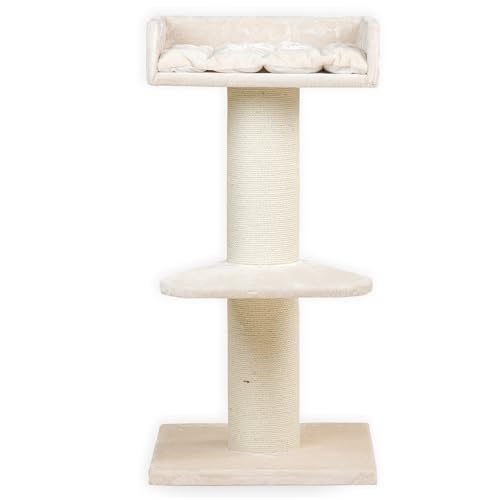 Kratzbaum große Katzen stabil XXL Maine Coon Lounge katzenkratzbaum für große katzenbaum schwere Katze kletterbaum kratzmöbel Grosse Dicker stamm (Beige) von RHRQUALITY