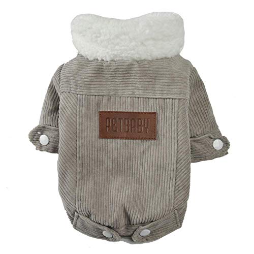 UKKD Hundemantel Herbst-Winter-Hund Kleidung Für Hunde Verdicken Warm-Hündchen-Mantel-Jacke Soft-Fleece Chihuahua Bulldog Kleidung,Grau,Xs von RHXWFDG