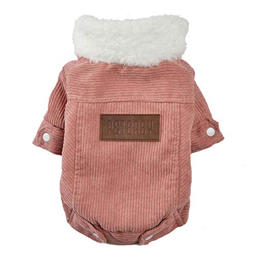 UKKD Hundemantel Herbst-Winter-Hund Kleidung Für Hunde Verdicken Warm-Hündchen-Mantel-Jacke Soft-Fleece Chihuahua Bulldog Kleidung,Rosa,M von RHXWFDG