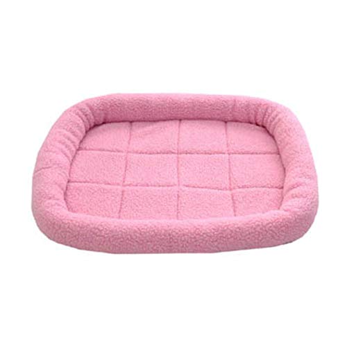 UKKD Hundematte Bolster Pet Hundebett Weiche Cord-Hundeauto-Sitzmatte Waschbare Anti-Rutsch-Matratze Für Große Mittelgroße Hundekatzen-Kennel,Rosa,60X50. von RHXWFDG