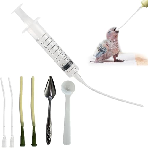 6-teiliges Baby-Fütterungsschlauch-Set, 10ml Spritze, Löffel, Fütterungsgerät, Handfütterungswerkzeug für Baby Vögel und Papageien, Milch, Wasser, Medikamente, Einfach zu Reinigen 6-teiliges Baby-Fütterungsschlauch-Set, 10ml Spritze, Löffel, Fütterungsgerät, Handfütterungswerkzeug für Baby Vögel und Papageien, Milch, Wasser, Medikamente, Einfach zu Reinigen von RIASEVI