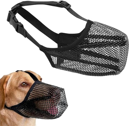 RICHDMI Nylon-Maulkorb Für Hunde, Maulkörbe für Hunde, Atmungsaktiver Maulkorb für Hunde, Anwendbar auf Für Kleine, Mittelgroße Hunde, Verhindert Das Beißen, Kauen Und Bellen (L) von RICHDMI