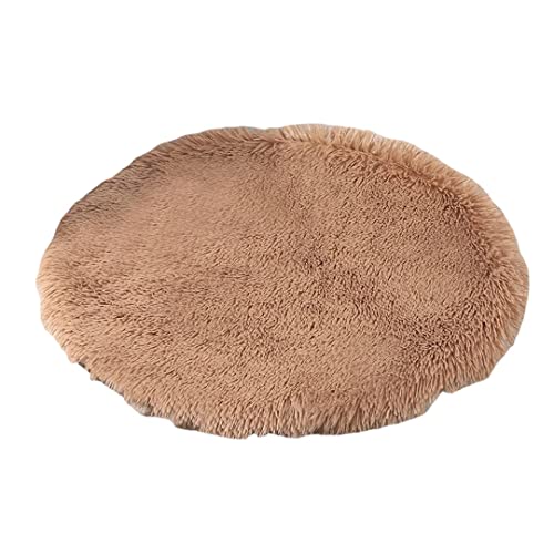 Beruhigendes Plüsch-Hundebett, Hundematten für Böden, zum Schlafen, beruhigende Matte, langes Haar, Katzenmatte für Streu, flauschige Katze, Hundebett, weiche Matte für Hunde/Katzen, 60 cm, Braun von RICHRAIN