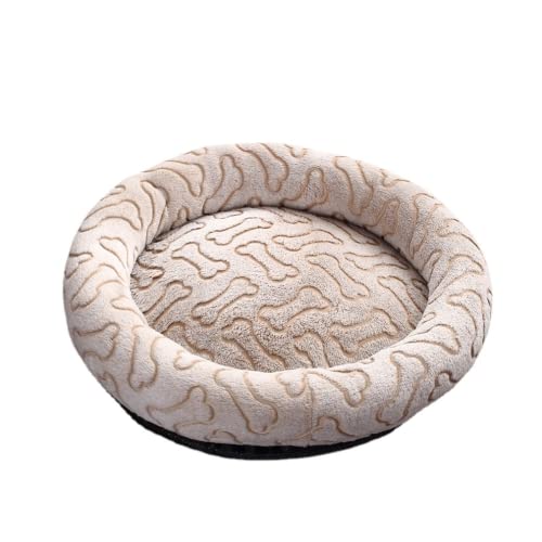 Flauschiges Haustier-Hundebett Katze Welpen Kissen Zwinger Matte Hundesofa Betten für kleine Hunde Mittlere Hunde Rund Warm Katzenbett (Durchmesser 55 cm) von RICHRAIN